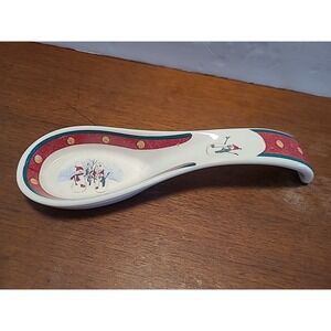 SPOON‎ HOLDER Vintage Collectible Royal Seasons Stoneware Pattern Snowmen